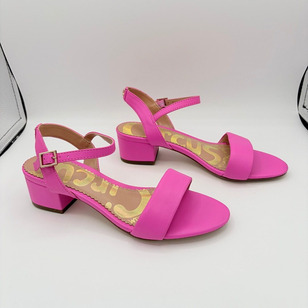Circus by Sam Edelman Sandals Size 6 Barbiecore Pink Block Heel Ankle Strap